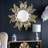 38" Sunburst Metal Decorative Mirror with Gold Finish, Boho Wall Decor Sun Mirror for Living Room Bathroom Enterway