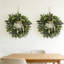 2Pack Rustic Farmhouse Artificial Wreath - Olive Branch & Lavender Design for Year-Round Display
