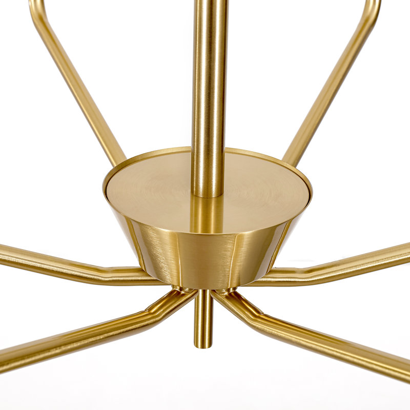 Lustre à intensité variable 6 lumières façon bougie, Bronze Antique