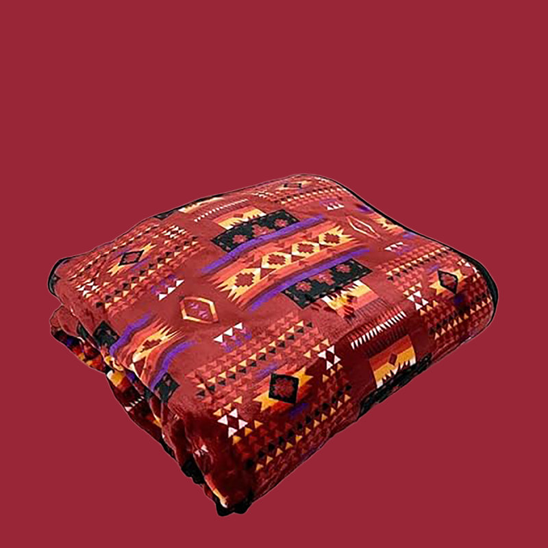 Couverture en flanelle Tribal Southwest, Double, Rouge