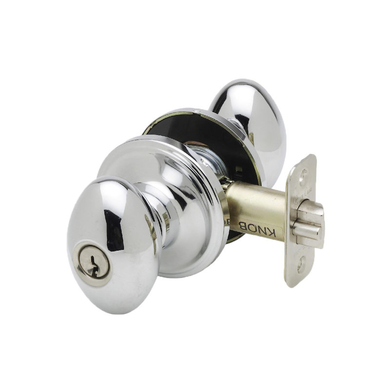 Egg 2.8'' Diameter Keyed (Entry), Polished Stainless Chrome