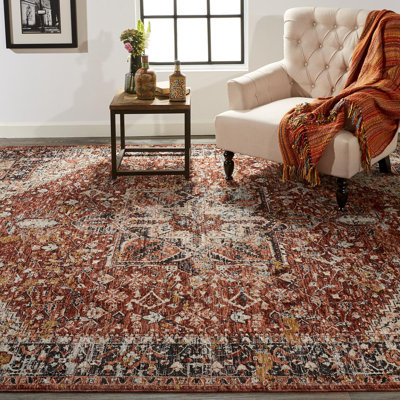 World Menagerie Roma Abstract Rust Area Rug & Reviews | Wayfair