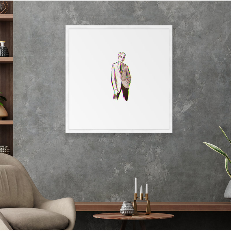 Brown Suit Print, White