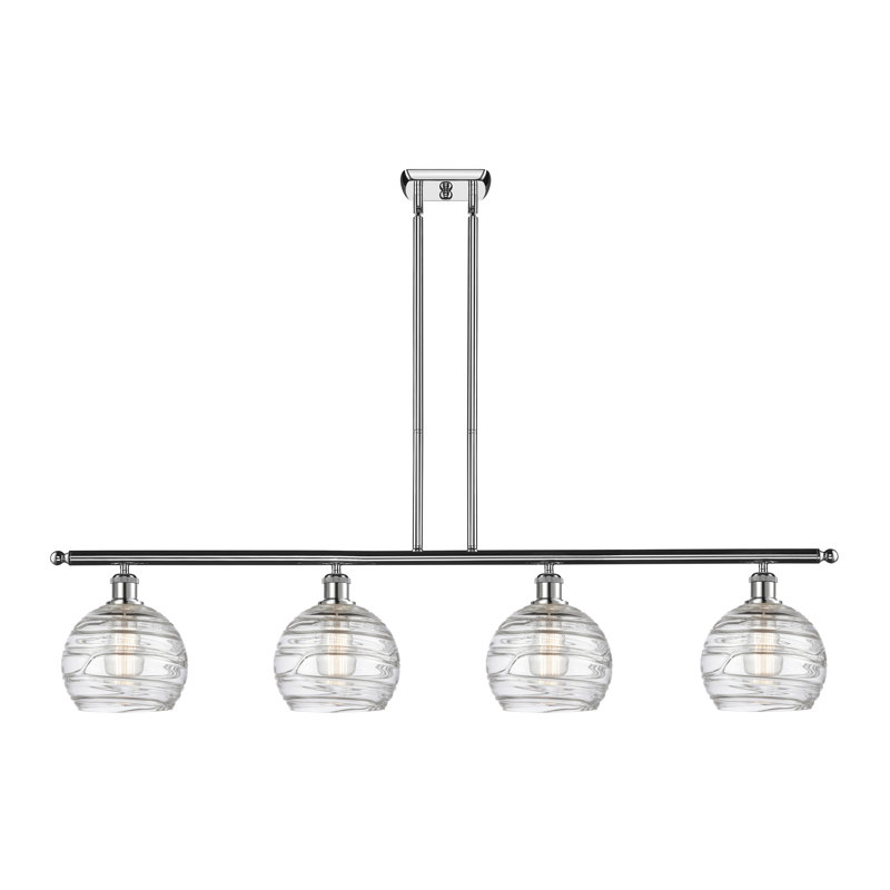 Luminaire suspendu pour îlot de cuisine 4 lumières Caples, Chrome poli, Ampoule DEL 6 watts Vinage