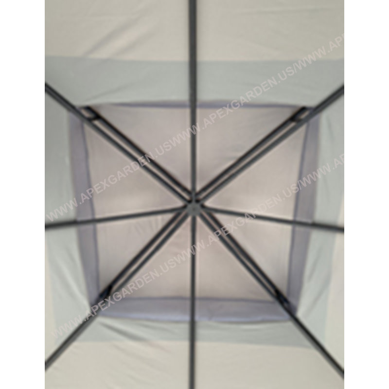 Gray 11 ft Replacement Canopy for Bamboo Steel Gazebo