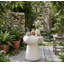 Mushroom Side Table – Geometric Pedestal Design – Multi-Purpose Outdoor/Indoor Accent Table, Easy-Clean Matte Finish-604727220
