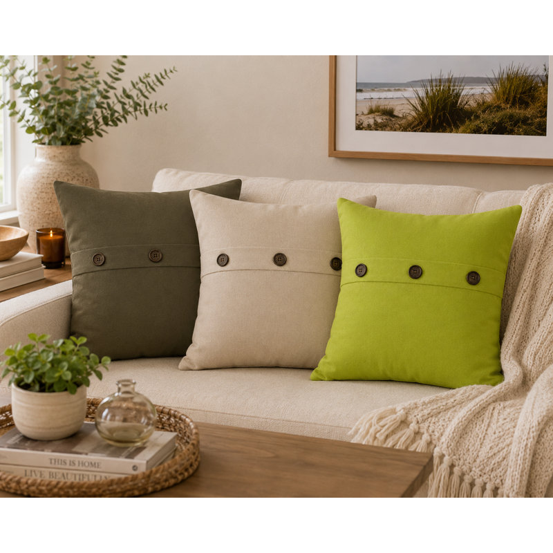 Coussin uni 20 po, Vert automne