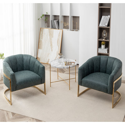 Fauteuil demi-tonneau rembourré l 30 po Romy