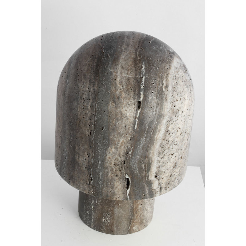 Kennett Small Travertine Table Lamp, Dark Travertine