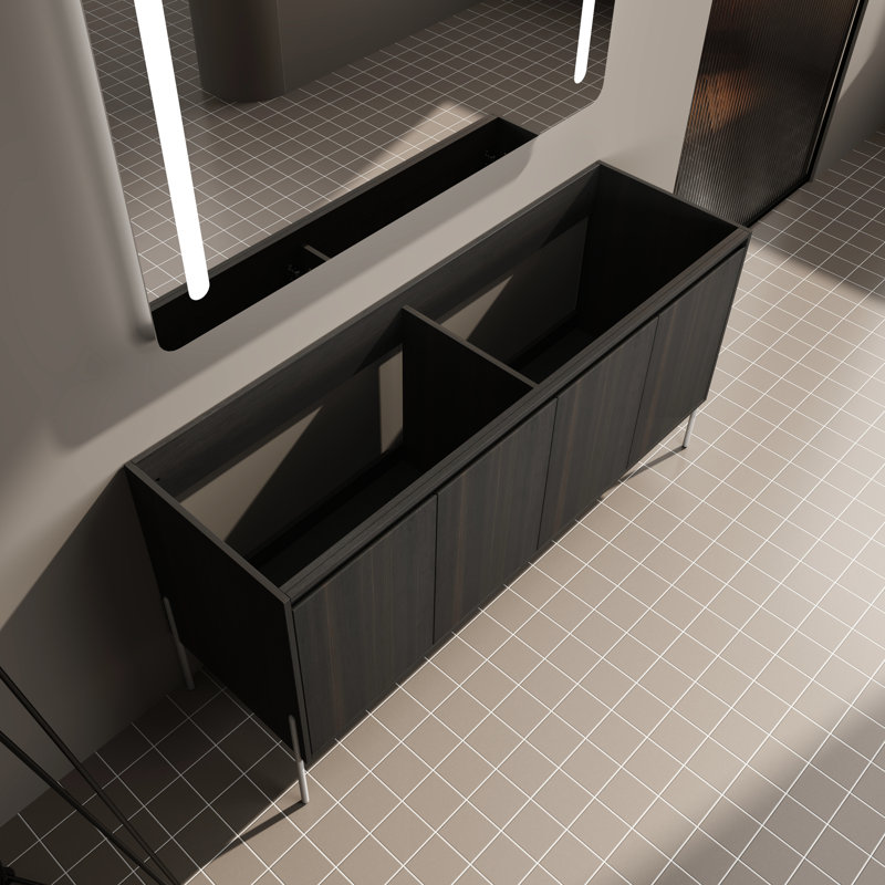 Meuble-lavabo 60 po en chêne foncé