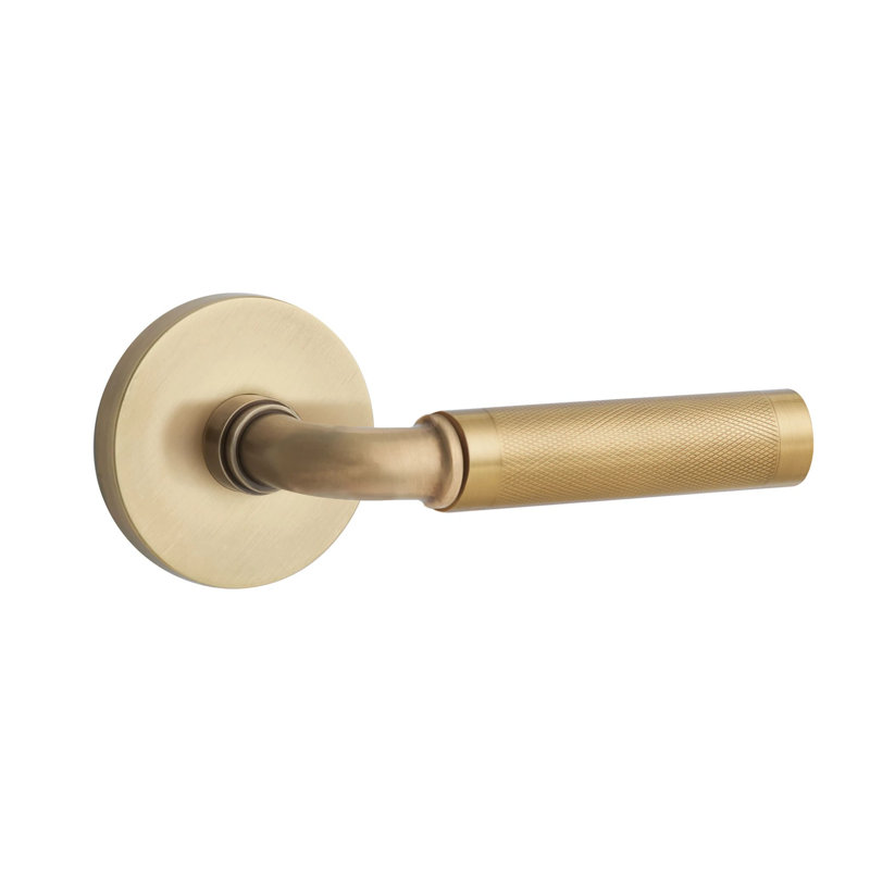 Emtek Select Passage Interior Mortise w/ Disc Rosette & R-Bar Stem, Knurled Lever, Oil Rubbed Bronze, Left