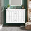 Meuble-lavabo simple avec lavabo en céramique, tablette ouverte, 2 tiroirs-129892695