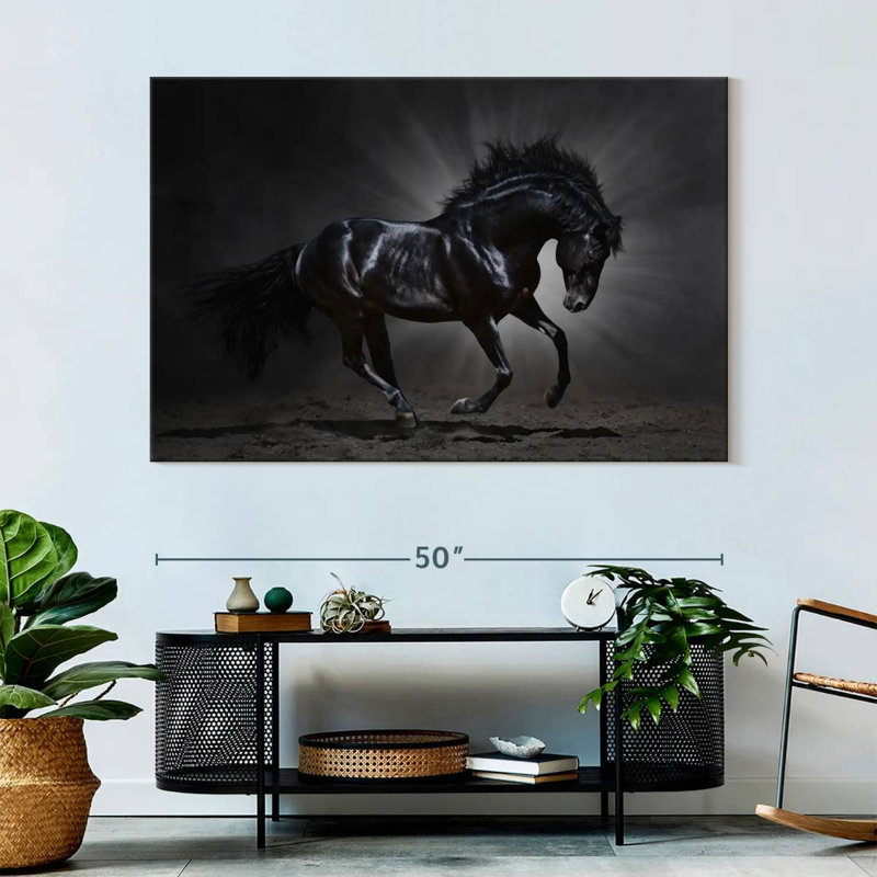 Brampt Elegant Black Horse, 34" H x 51" W