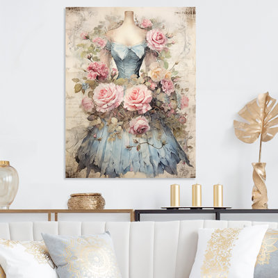 Vintage Fashion Dress Elegance III - Fashion Metal Wall Art