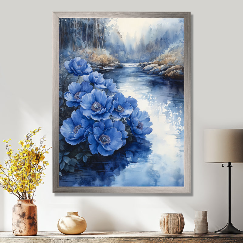 Jacob - reproduction d'art sur toile florale, H 44 po x l 34 po, Reproduction encadrée d'une seule photo, Argent argent