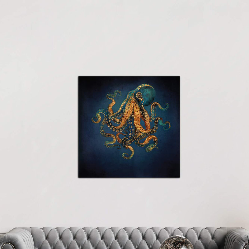 «Underwater Dream IV» par Spaceroid Designs - impression d'art graphique, H 26 po x l 26 po x P 1,5 po, Toile tendue