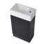 Meuble-lavabo 18,6 po avec lavabo, meuble-lavabo avec tablette à deux niveaux, orientation gauche ou droite, noir (WF308491 nouvelle couleur)