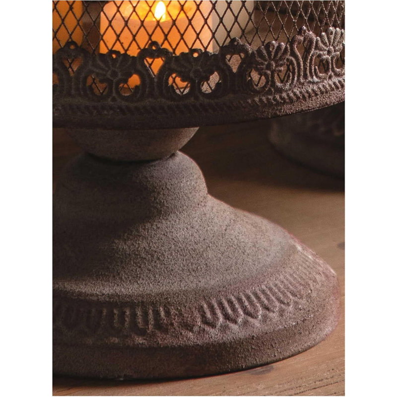 Porte-bougie en métal Vintage, H 18,11 po x l 9,06 po x P 9,06 po