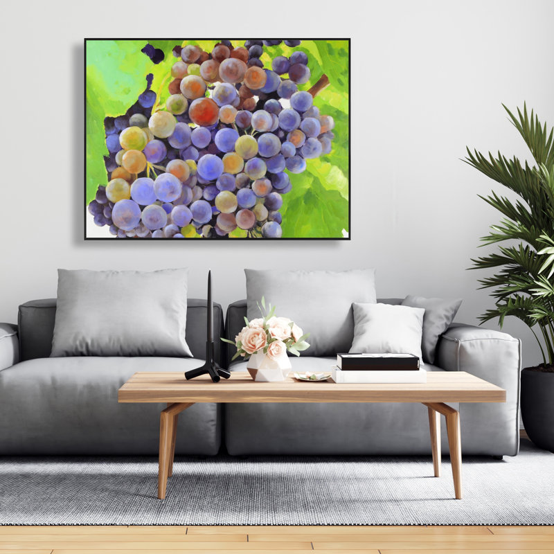 Décor de toile encadrée «Bunch of Grapes Kitchen»