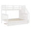 Lit superposé avec lit gigogne, rangement et barrière de sécurité pour chambre à coucher, dortoir, pour adultes