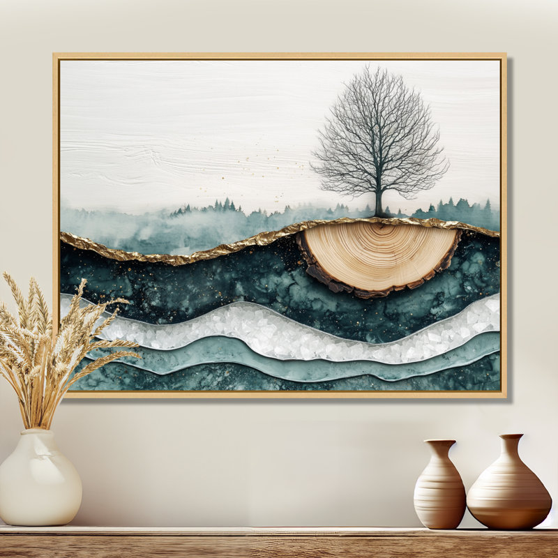 Jackleen - Landscapes Wall Art, H 34 po x l 44 po, Impression encadrée flottante, Crème, crème