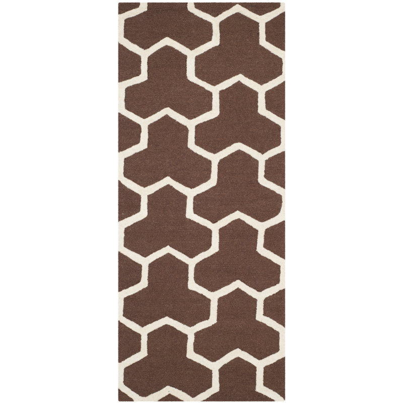 Deedgra Hand Tufted Wool Geometric Rug, Runner 2'6" x 6'