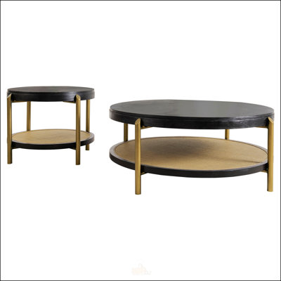 Benson Round Coffee And End Table Set, Modern Design With Durable Construction For Living Room Elegance