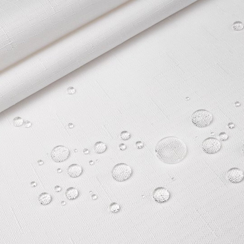 Bartek No Hook Slub Linen Textured Shower Curtain with Snap-in PEVA Liner Set, 74"H x 71"W, White