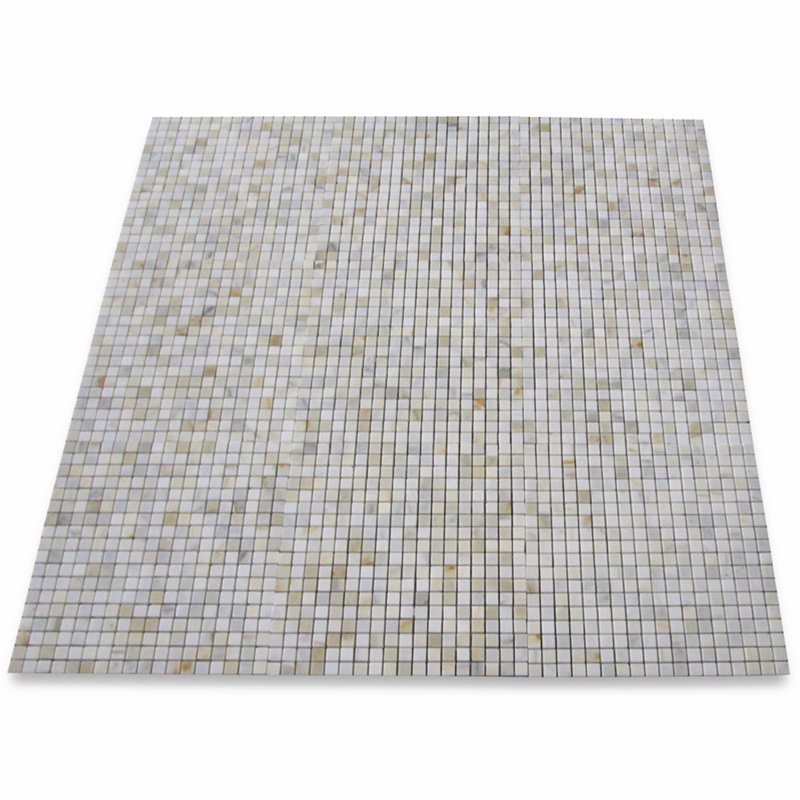 Carreau de mosaïque en marbre 12 po x 12 po, Gris / blanc