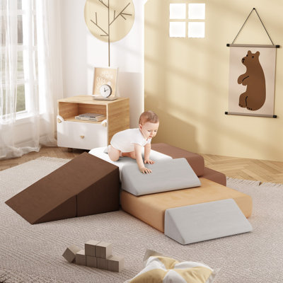 Canapé SoftPark Soft Climber and Foam, blocs d'escalade en mousse, ensemble de jeu pour tout-petits 7 pièces