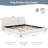Cocoon Modern Upholstered Bed Frame Linen Fabric Platform Bed with Solid Wood Legs, White, No Box Spring Needed-1407749727