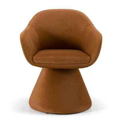 Chaise pivotante en tissu rouille moderne Temeka
