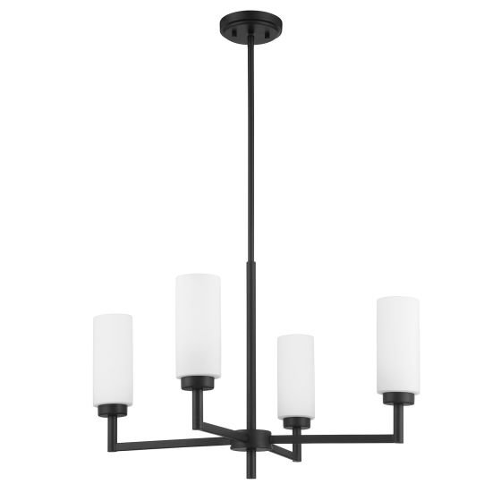 Lustre 4 lumières Oreane, Noir mat, E12/candélabre, Oui
