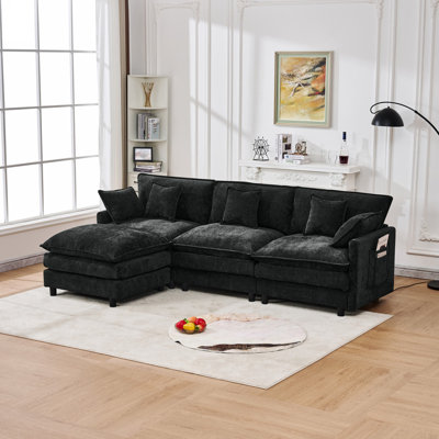 Cloudform 101.9-Inch L-Shaped Sectional Sofa With Modular Design And Cashmere Fabric