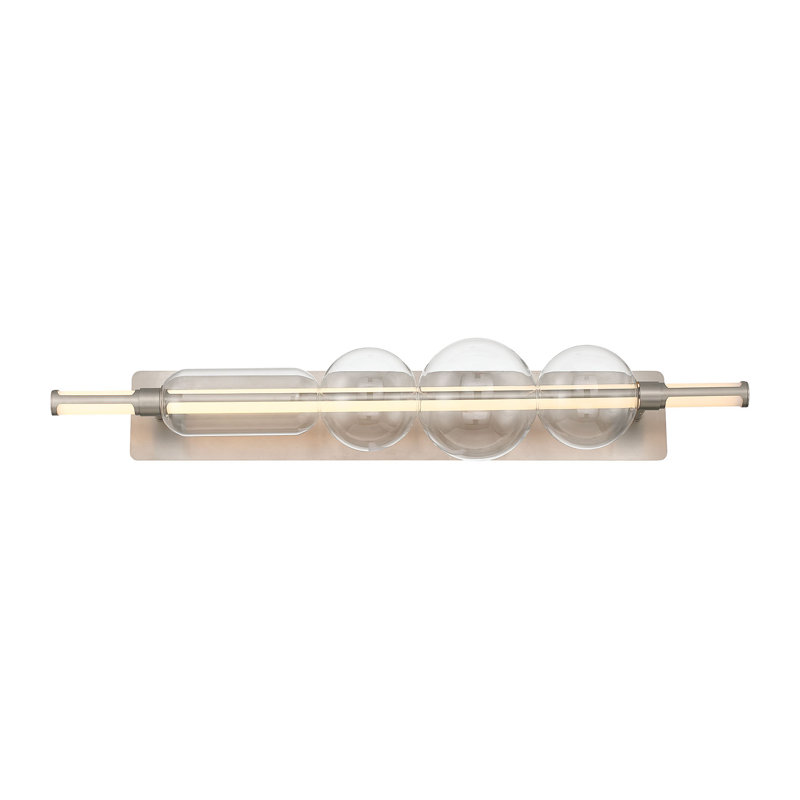 Meuble-lavabo, 40 po, nickel satiné, verre transparent, Nickel satiné