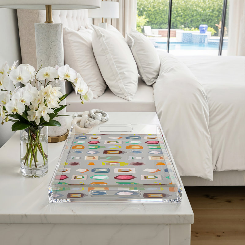 Plateau décoratif rectangulaire en acrylique Colourpop Andre, L 22,5 po x P 14,5 po x H 2 po