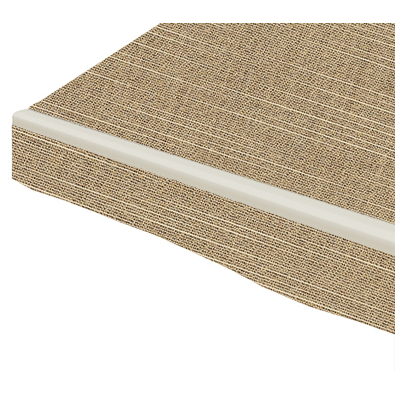 SunSetter Motorprosc Sunbrella Retractable Soffit Patio Awning, Right, Putty Regimental, 8" H x 168" W x 120" D