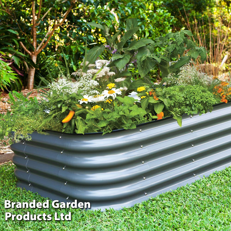 Boughner Metal Raised Garden Bed (x2), Silver
