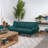 Upholstered Flared Arm Loveseat Teal Blue