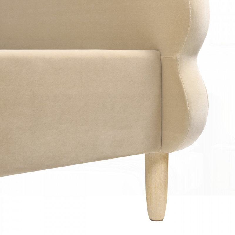 Grand lit plateforme avec tête de lit ondulée moderne - Aucun sommier nécessaire, durable!, Brun, Grand lit