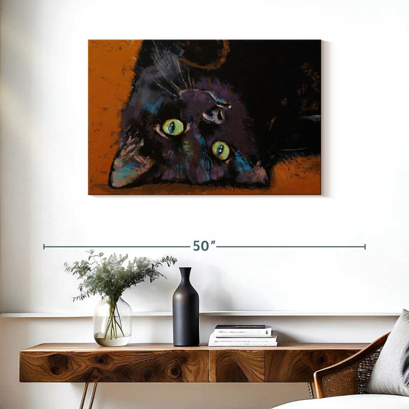 Chaton à l'envers, H 24 po x l 36 po