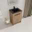 Meuble-lavabo autoportant avec lavabo en céramique et 2 portes d'armoire à fermeture en douceur-813950321