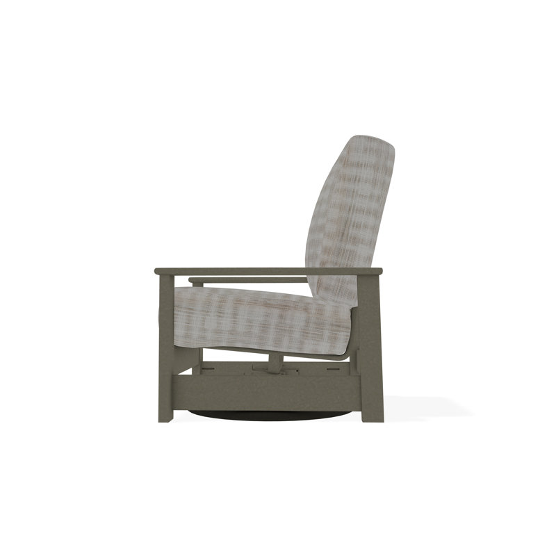 Leeward Polymer Outdoor Lounge Chair, Storm, Illusion Plaid Birch