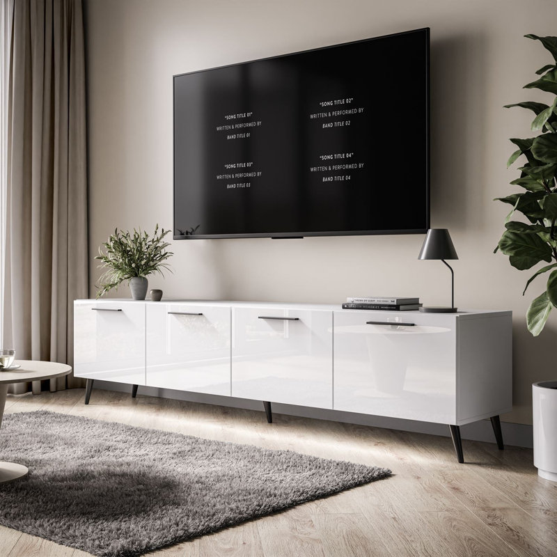 Unfinished TV Stand for TVs up to 58", White/Black