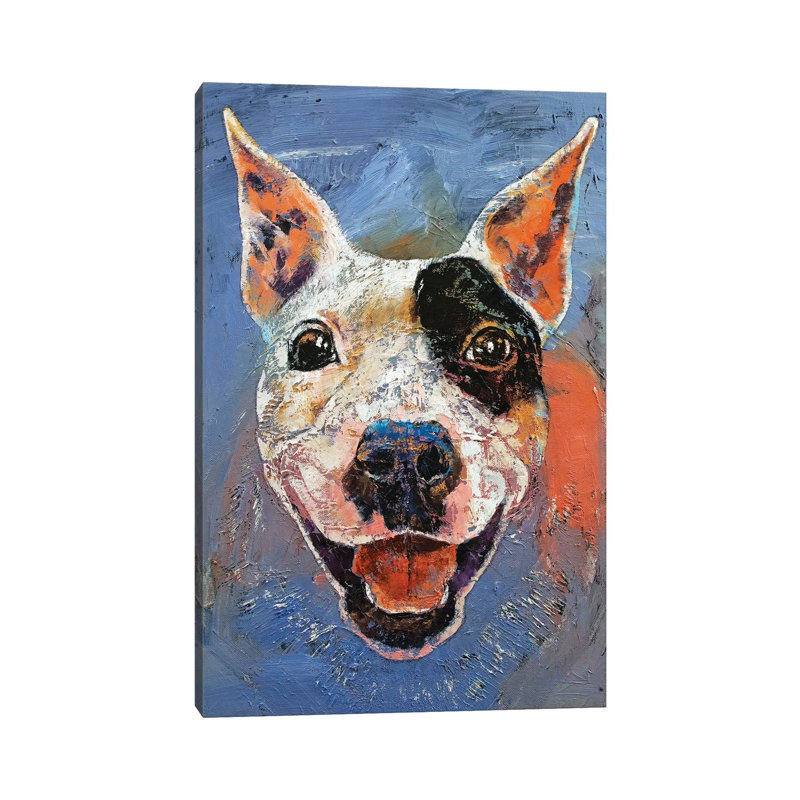 Happy Pitbull by Michael Creese - Wrapped Canvas Painting, 66.04 cm H x 45.72 cm W x 1.91 cm D