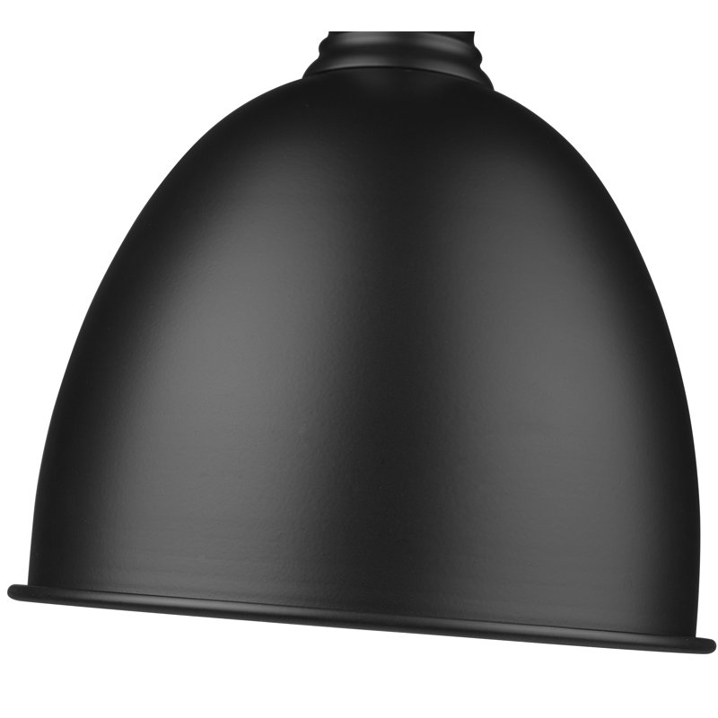 Waldon 1-Light Dimmable Single Pendant , Matte Black, 10" H x 8.25" W