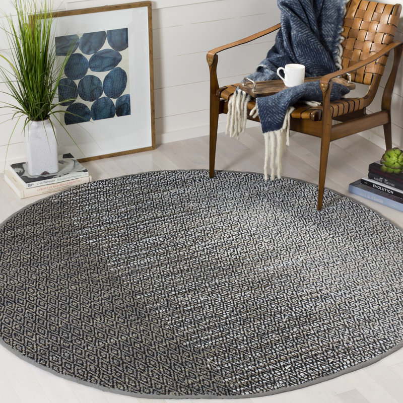 Tapis en cuir Exley Vintage, Rond 6 pi