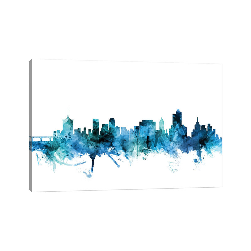 Tulsa, Oklahoma Skyline by Michael Tompsett - 1 Piece Wrapped Canvas Wall Art, 66.04 cm H x 45.72 cm W x 3.175 cm D