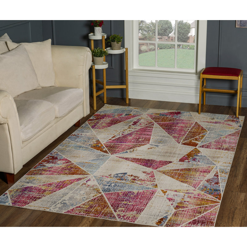 Anselmo Geometric Indoor Rug, Rectangle 4'2" x 6'2"