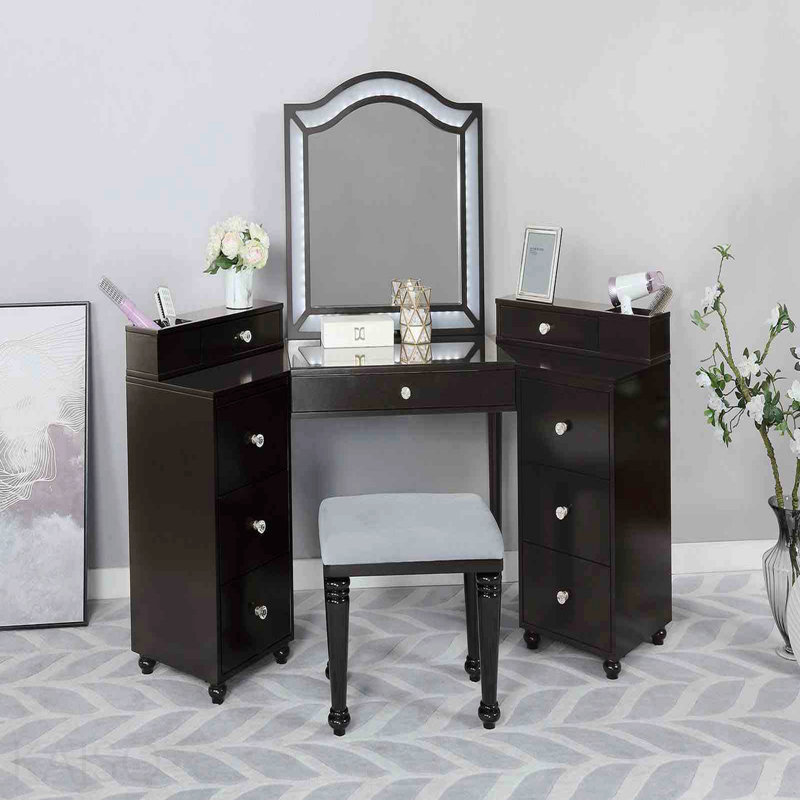 Ensemble de meuble-lavabo 1 pièce avec tabourets Glam Style